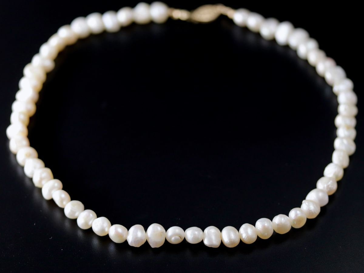 Freshwater Pearl Strand Gemstone Necklace, 14K Gold Filled, Bohemian Wedding
