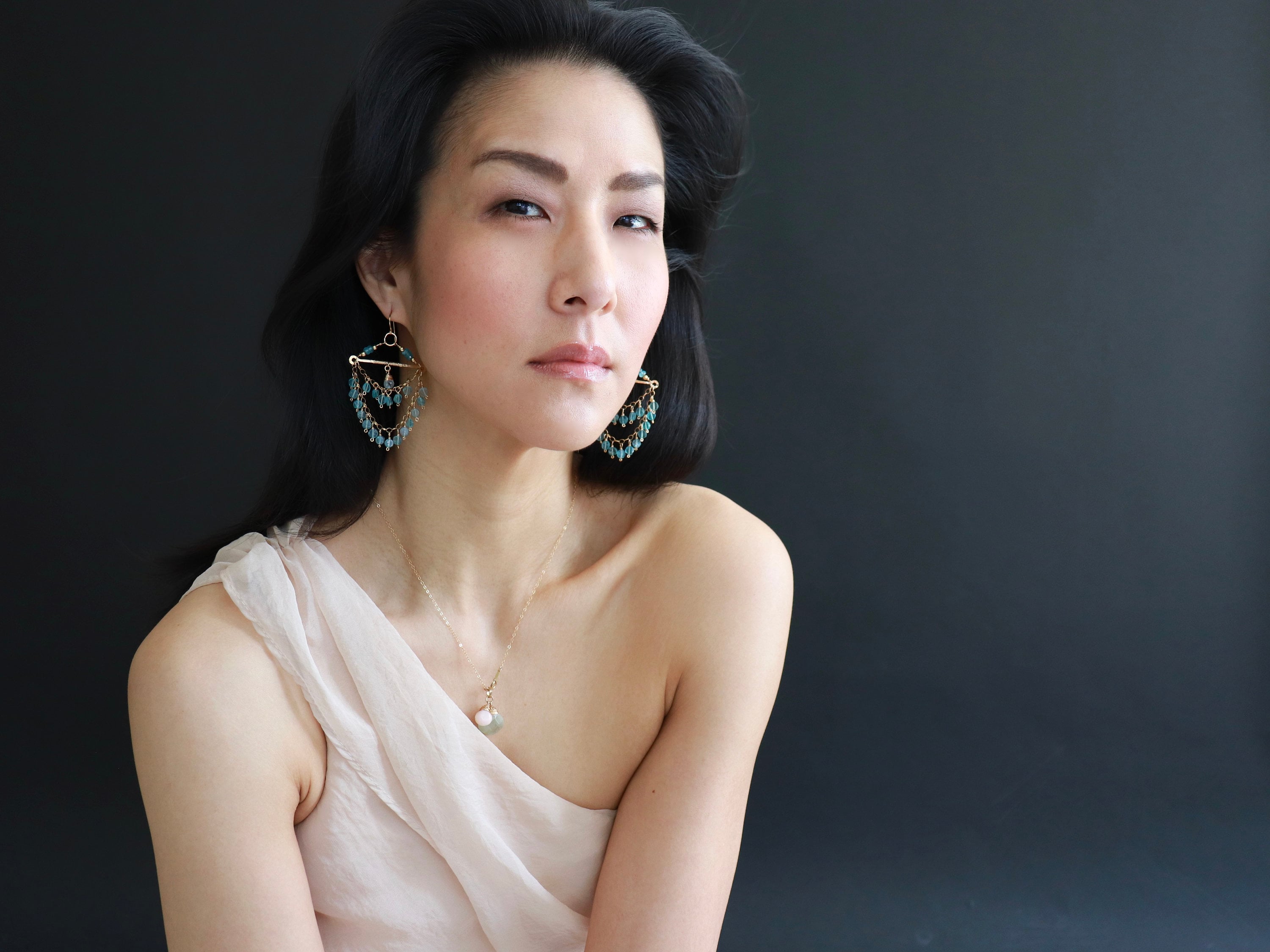 Aquamarine Fringe Chandelier Earrings, 14K Gold Filled Tiered Waterfall Dangle, Coastal Bridal Statement Jewelry