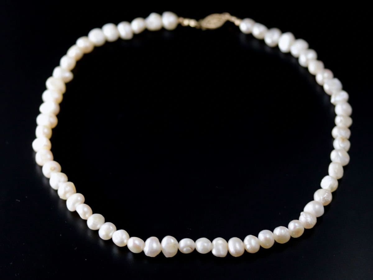 Freshwater Pearl Strand Gemstone Necklace, 14K Gold Filled, Bohemian Wedding