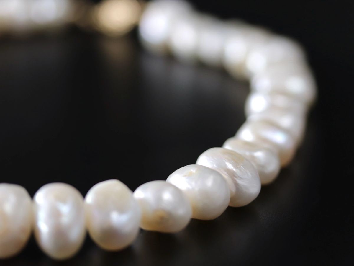 White Freshwater Pearl Strand Gemstone Necklace, 14K Gold Filled, Bridal