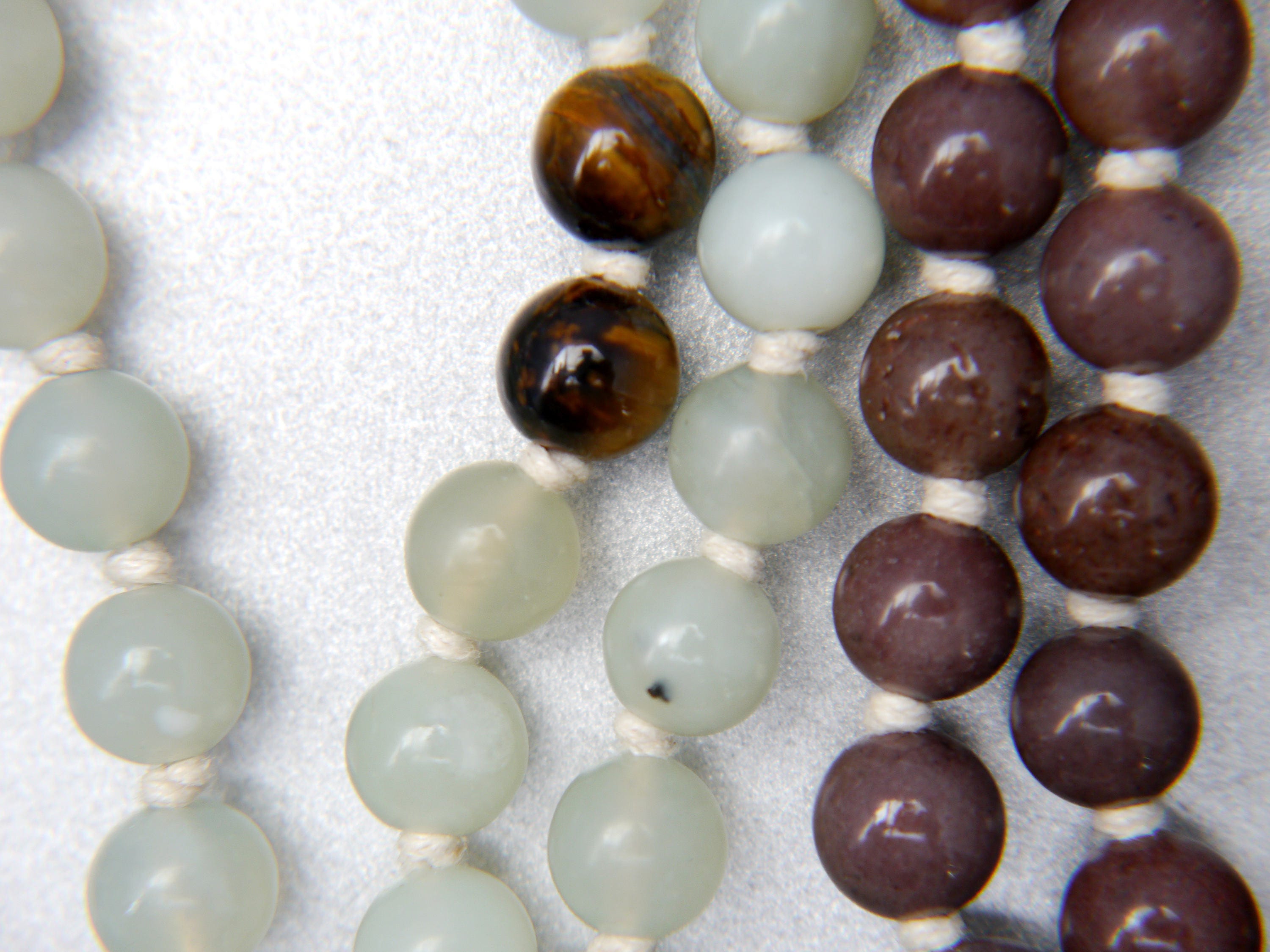 Purple Aventurine Sea Green Serpentine Mala Beads, 108 Gemstone , Hand Knotted