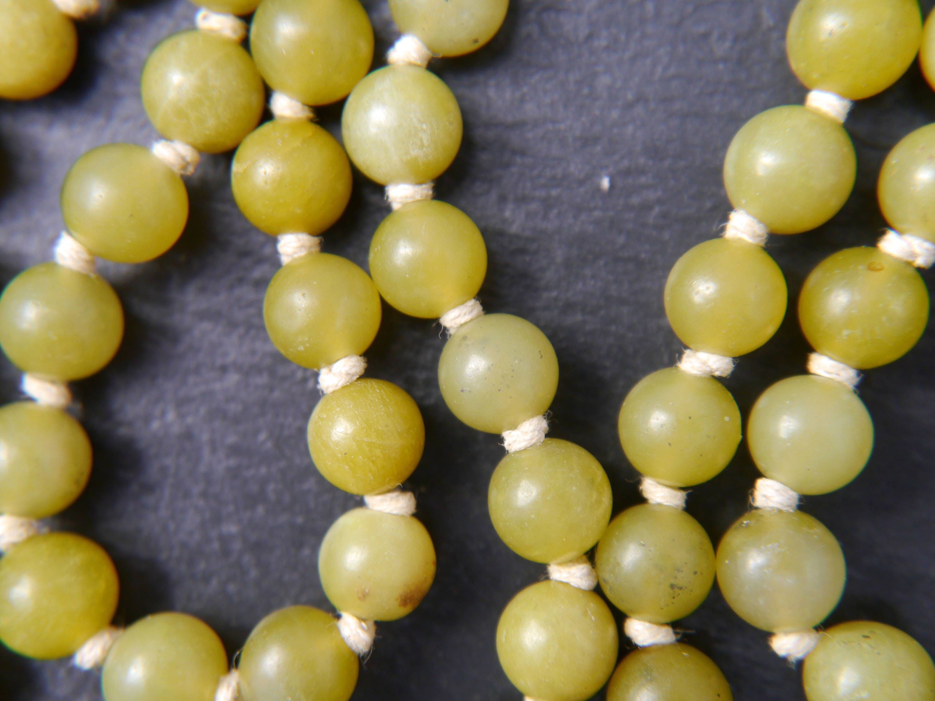 Olive Green Serpentine Mala Beads, 108 Gemstone Beads, Wrap, Hand Knotted
