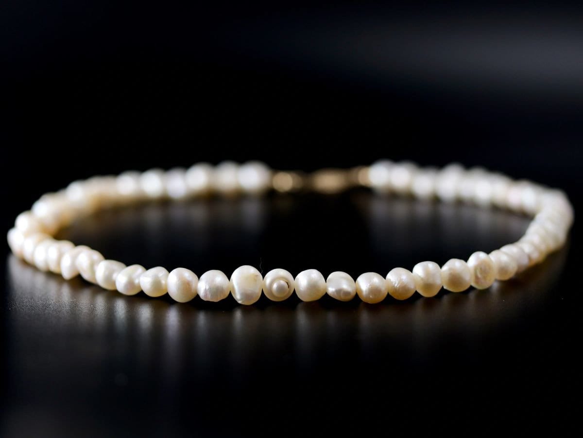 Freshwater Pearl Strand Gemstone Necklace, 14K Gold Filled, Bohemian Wedding