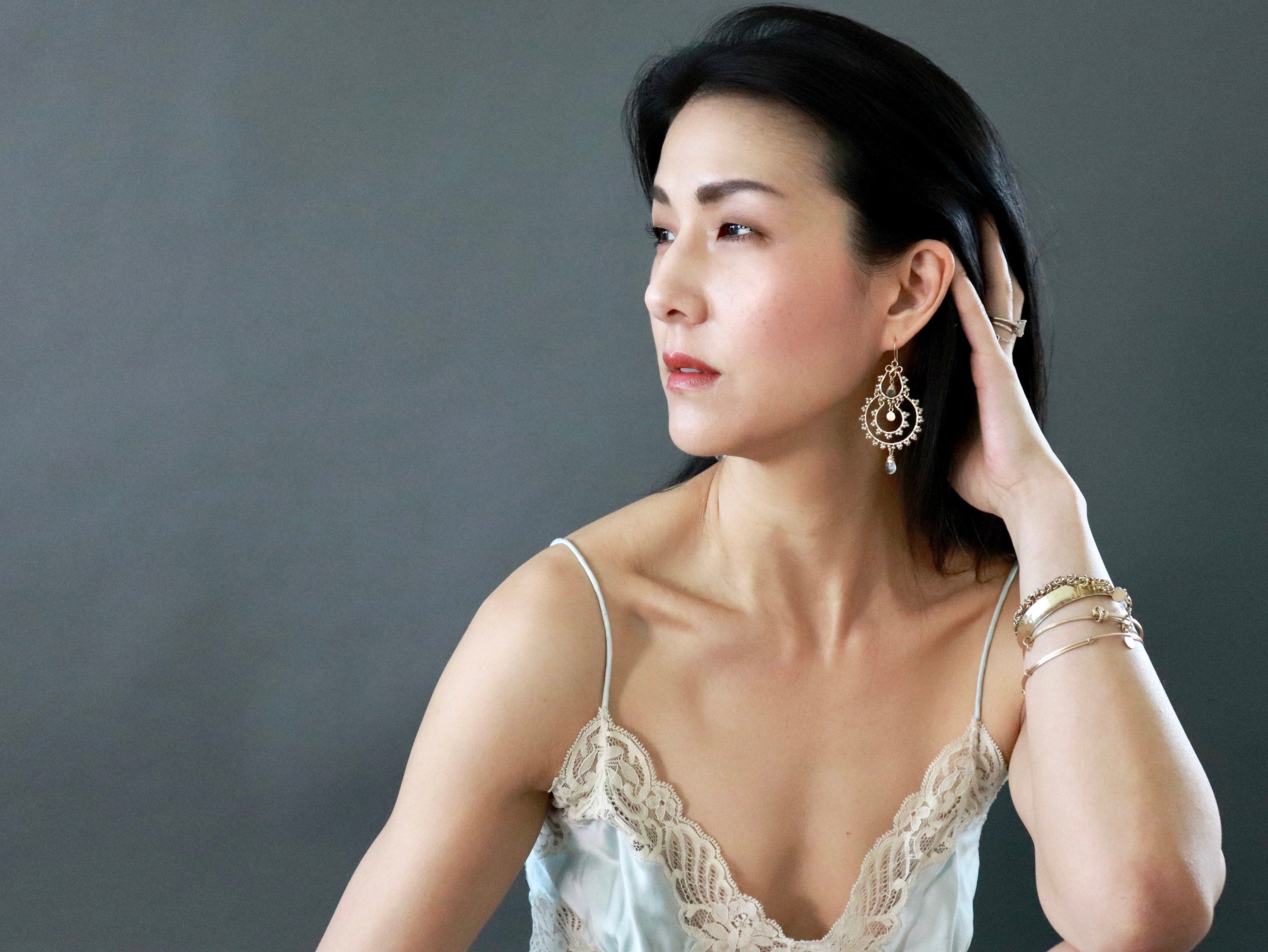 Champagne Chandelier Gemstone Earrings, 14K Gold Filled Bohemian Wedding