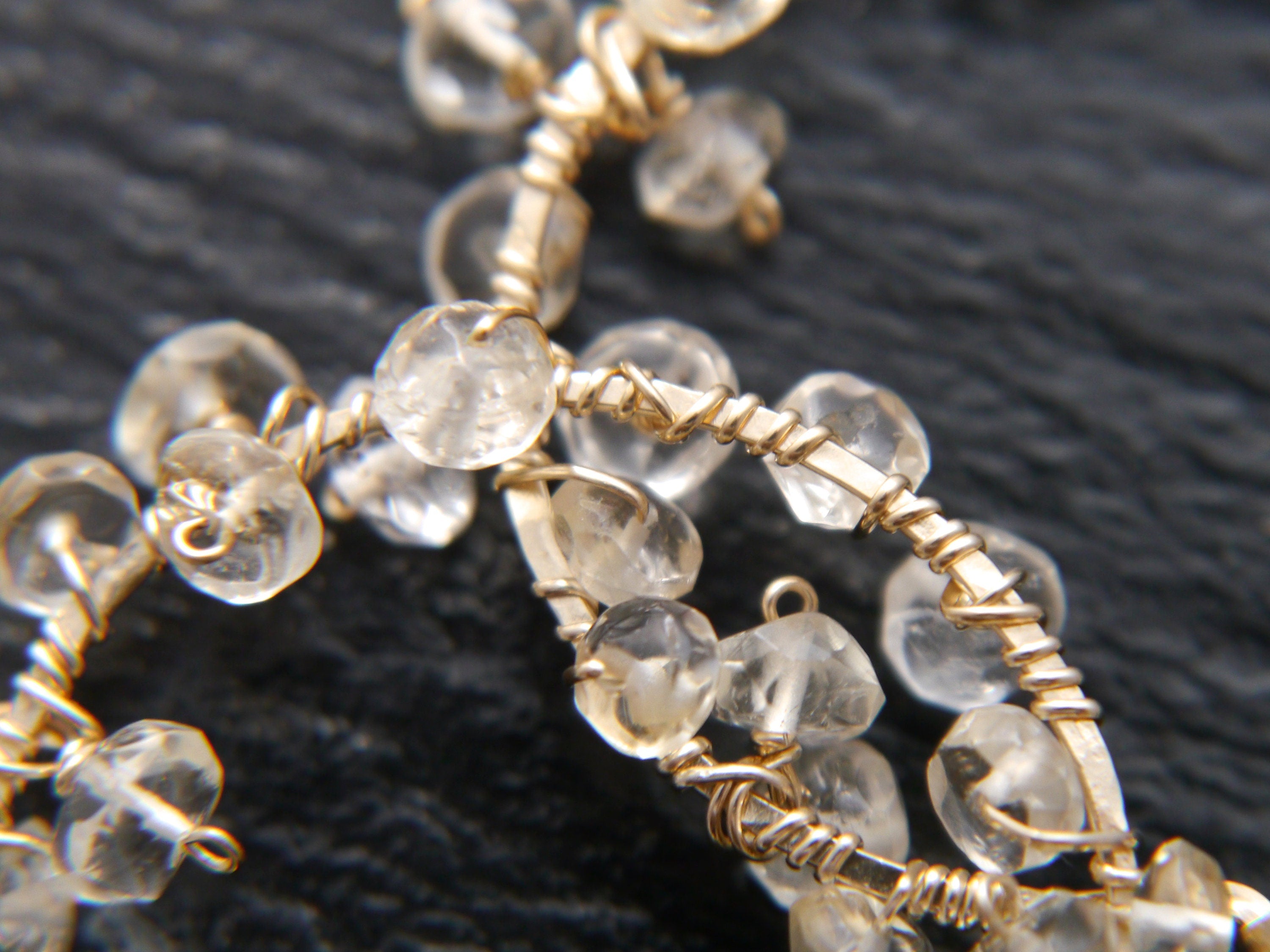 Citrine Floral Hoop Gemstone Earrings, 14K Gold Filled Boho Wedding Jewelry