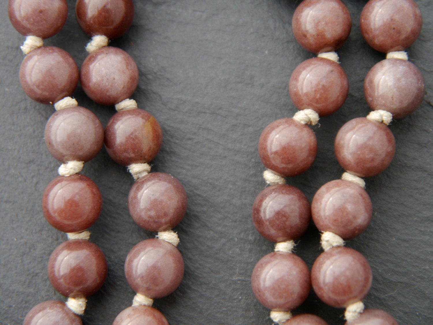 Purple Aventurine 108 Mala Bead , Wrap, Hand Knotted Tibetan Prayer Beads