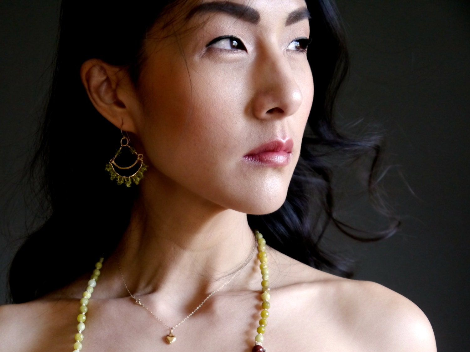 Peridot Chandelier Nature Inspired Gemstone Earrings, 14K Gold Filled Garden Wedding