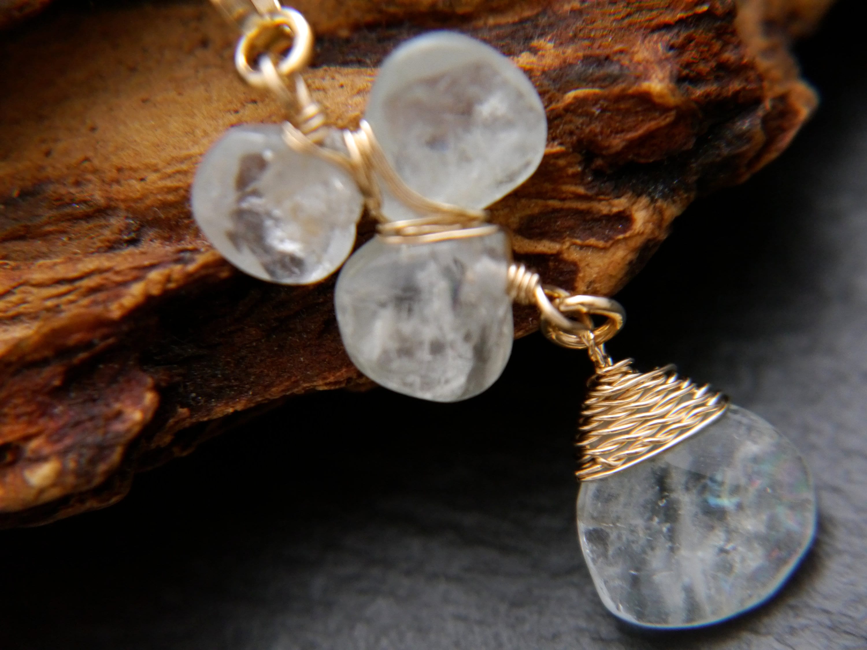 Aquamarine Flower Pendant Gemstone Necklace, 14K Gold Filled, Bridal