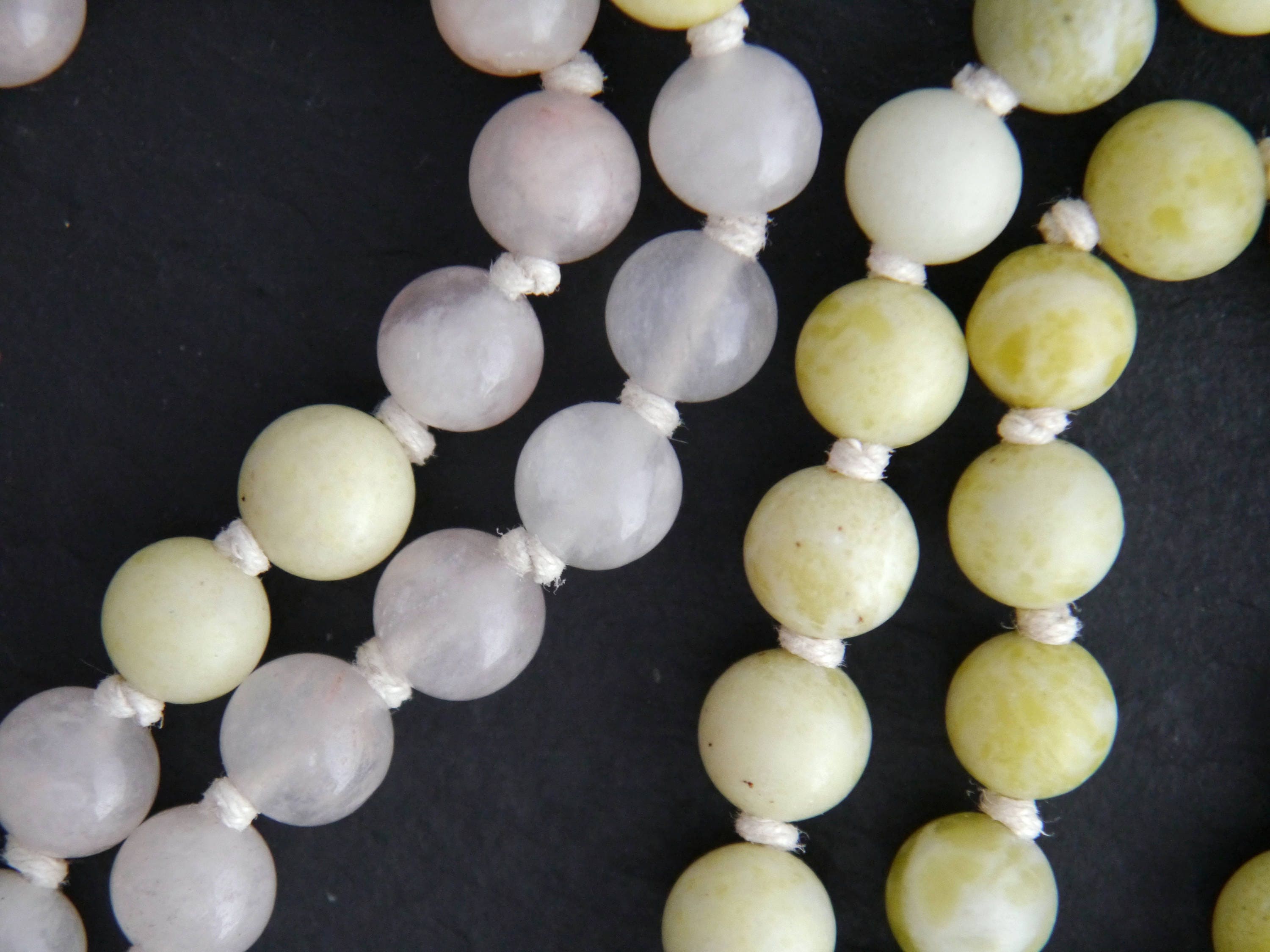 Pink Aventurine Green Peridot Serpentine Mala Beads, 108 Gemstone