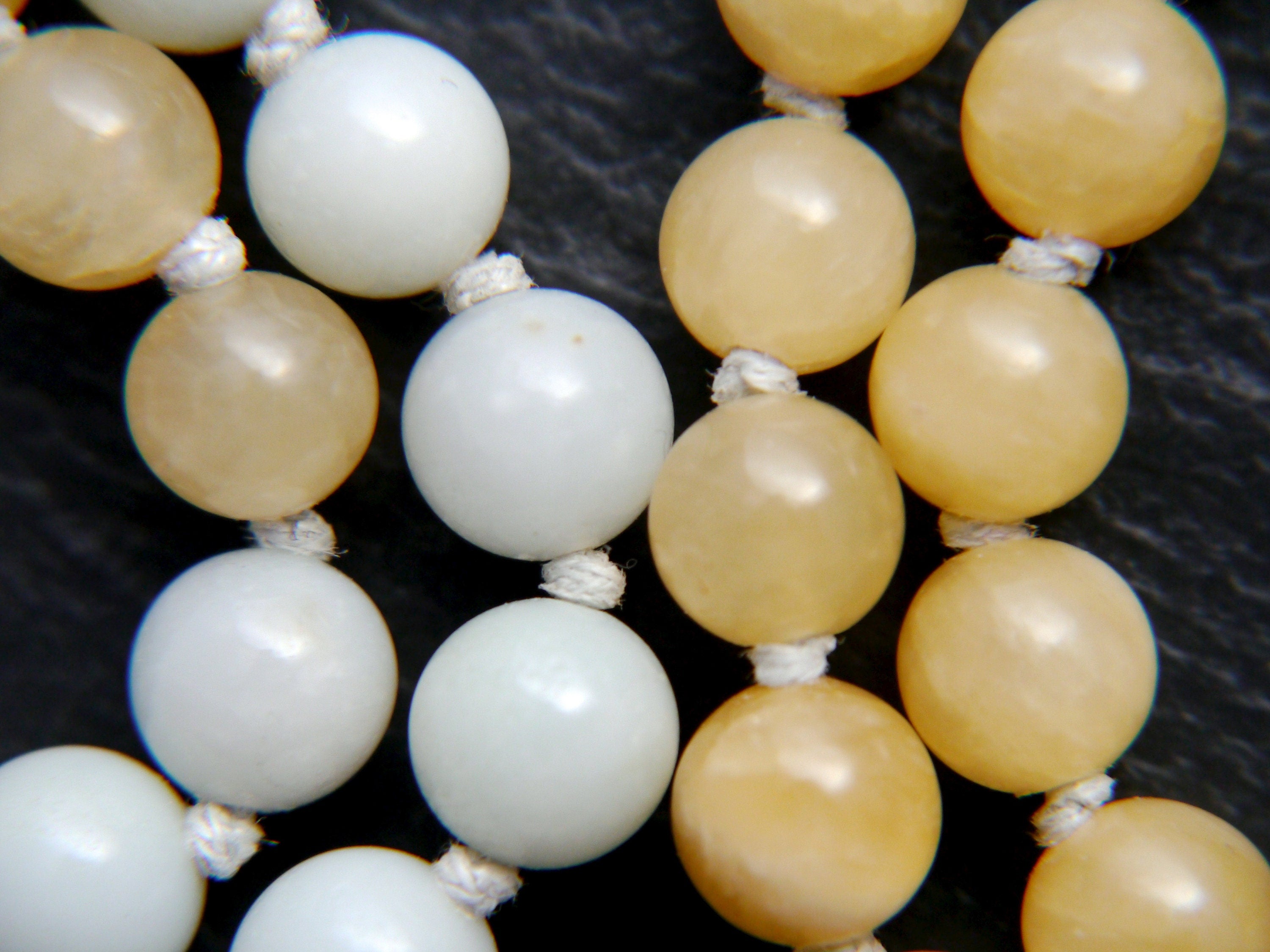 Blue Amazonite Yellow Quartz Mala Beads, 108 Gemstone Beads, Wrap, Hand Knotted