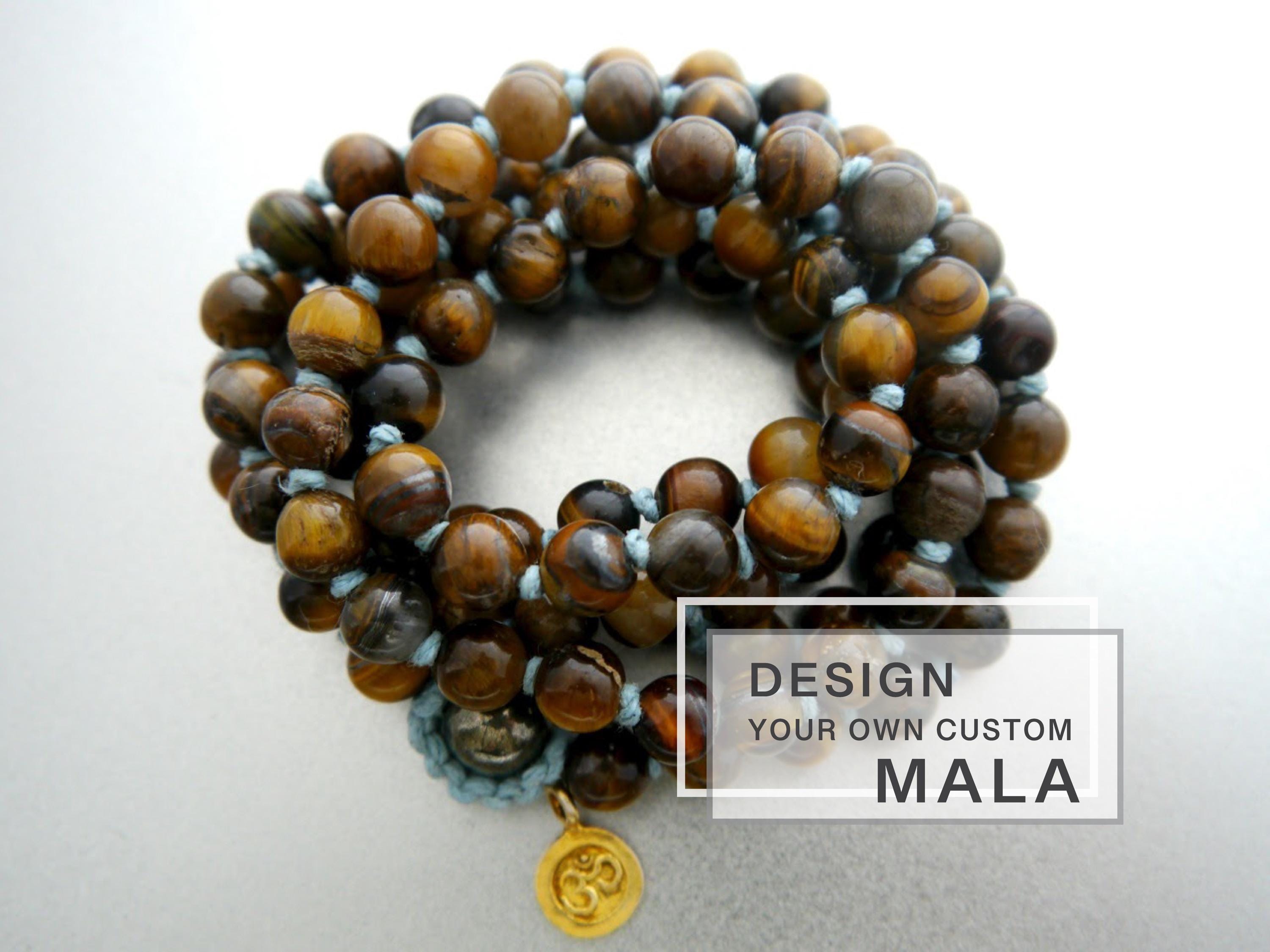 Custom Mala | Design Your Own Classic Gemstone Mala Necklace | Hand Knotted 108 Prayer Beads