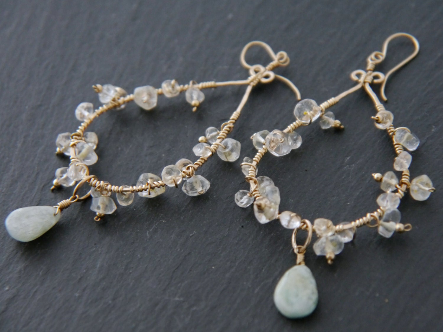 Citrine Floral Chandelier Earrings, 14K Gold Filled Dangle, Garden Statement Jewelry