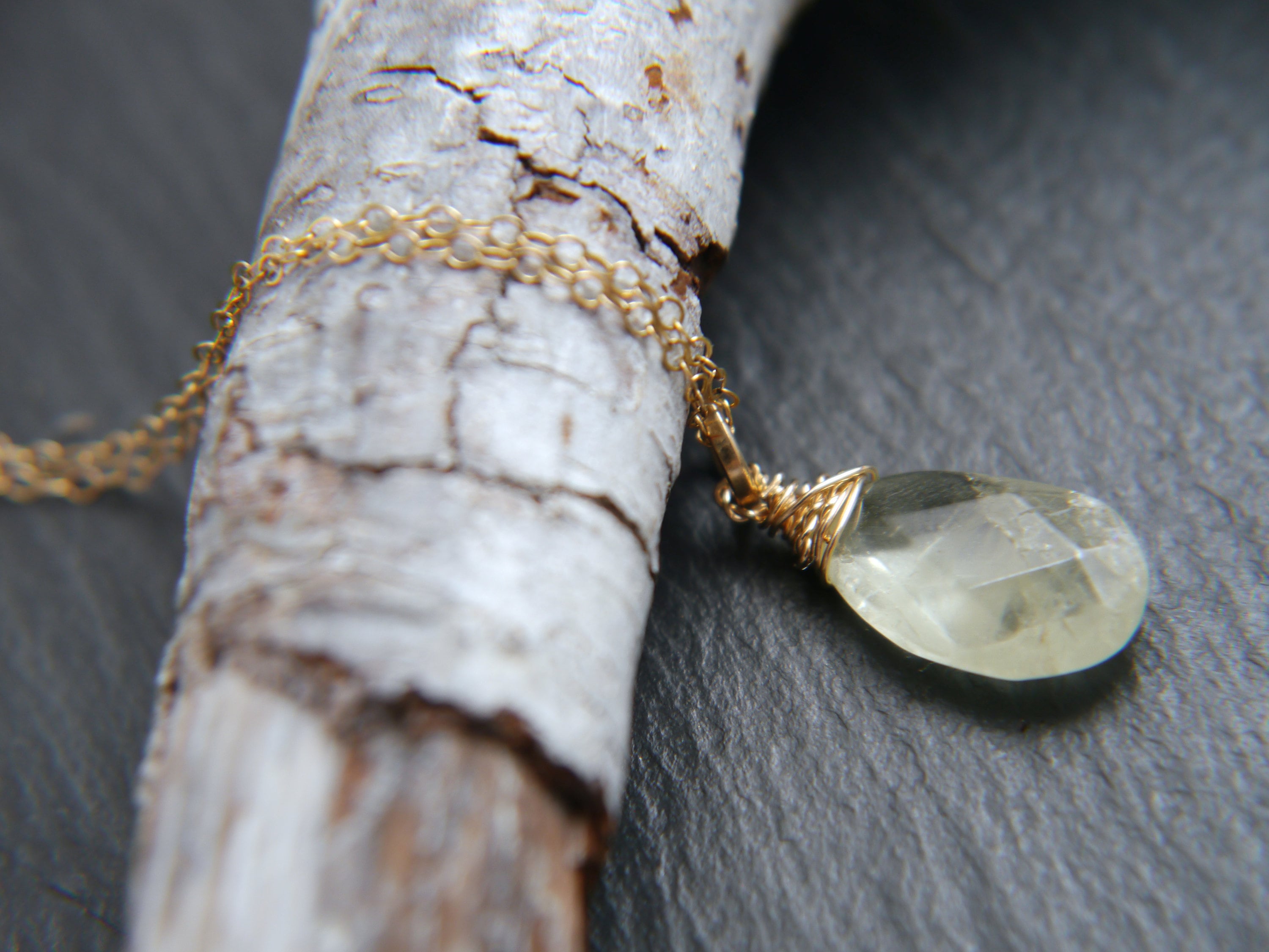 Aquamarine Pendant Gemstone Necklace, 14K Gold Filled, Minimalist Style