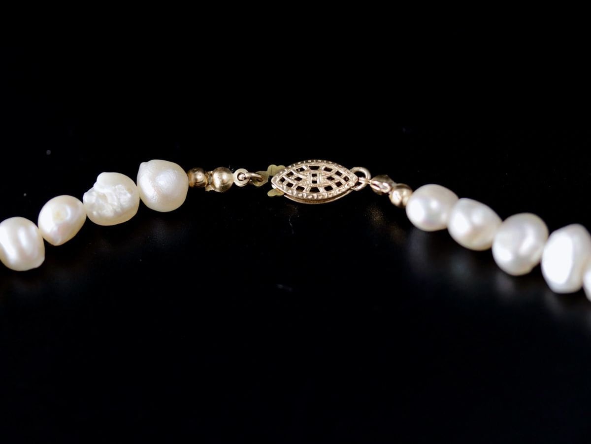 Freshwater Pearl Strand Gemstone Necklace, 14K Gold Filled, Bohemian Wedding