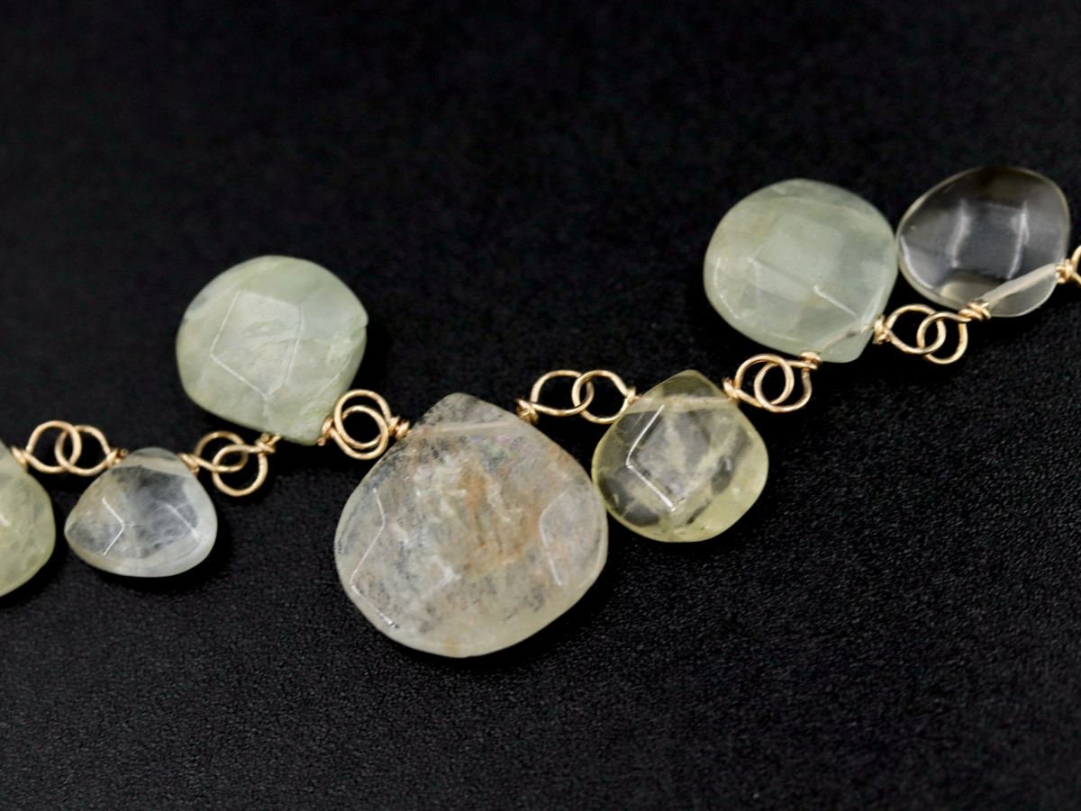 Aquamarine Floral Gemstone Necklace, 14K Gold Filled Bohemian Bride