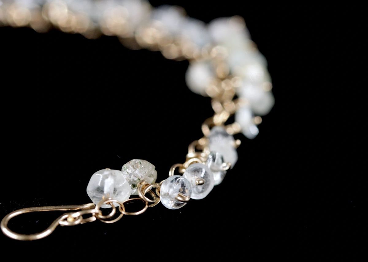 Citrine Gemstone Rosary Chain Gemstone Bracelet, 14K Gold Filled Bridal Jewelry