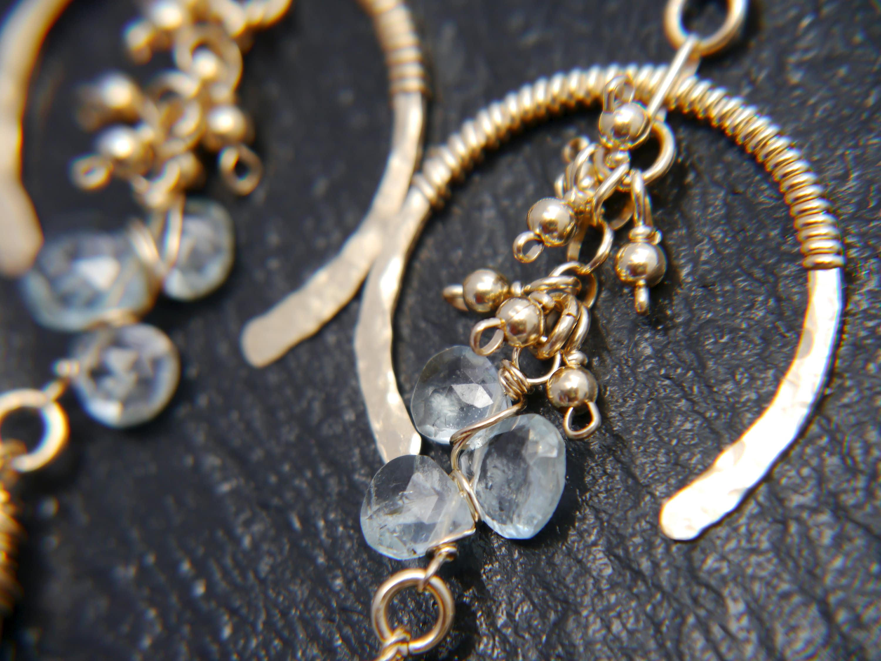 Green Amethyst Chandelier Gemstone Earrings, 14K Gold Filled Elegant Bridal