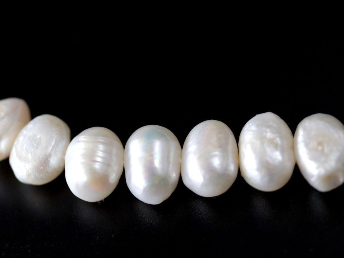 White Freshwater Pearl Strand Gemstone Necklace, 14K Gold Filled, Bridal