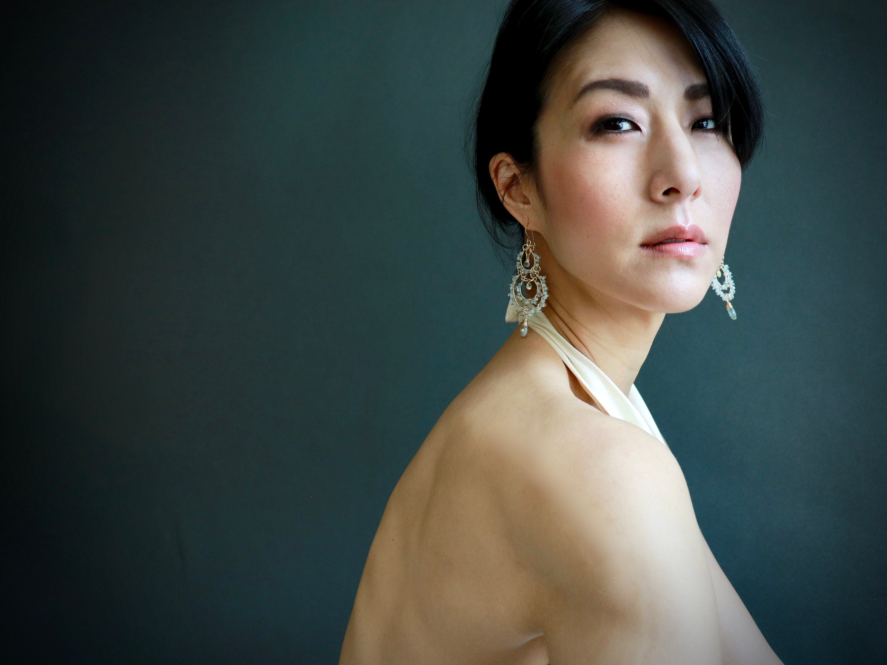 Aquamarine Bridal Chandelier Earrings, 14K Gold Filled Wedding Dangle, Elegant Bridal Jewelry