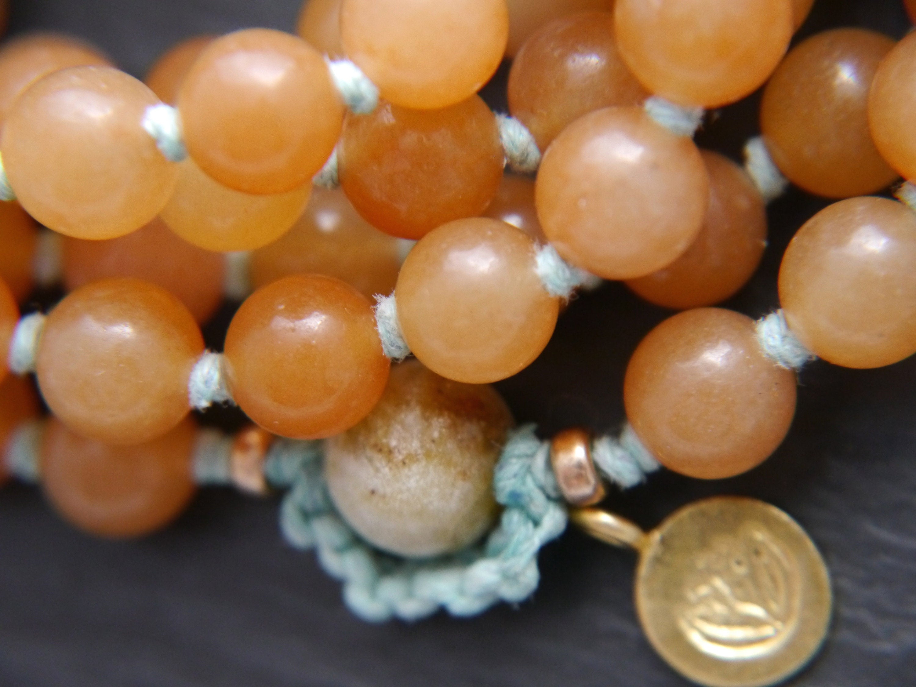 Red Aventurine Mala Beads, 108 Gemstone Beads, Wrap, Hand Knotted