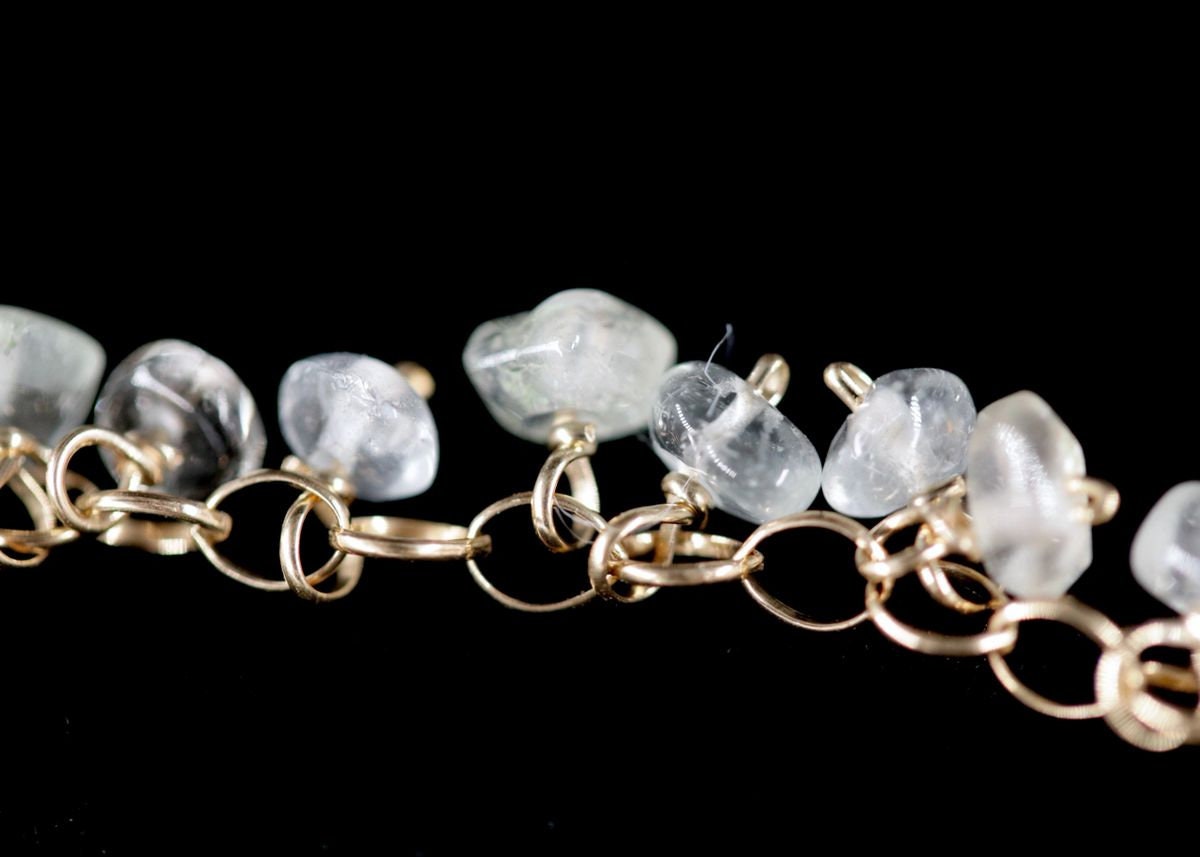 Citrine Gemstone Rosary Chain Gemstone Bracelet, 14K Gold Filled Bridal Jewelry