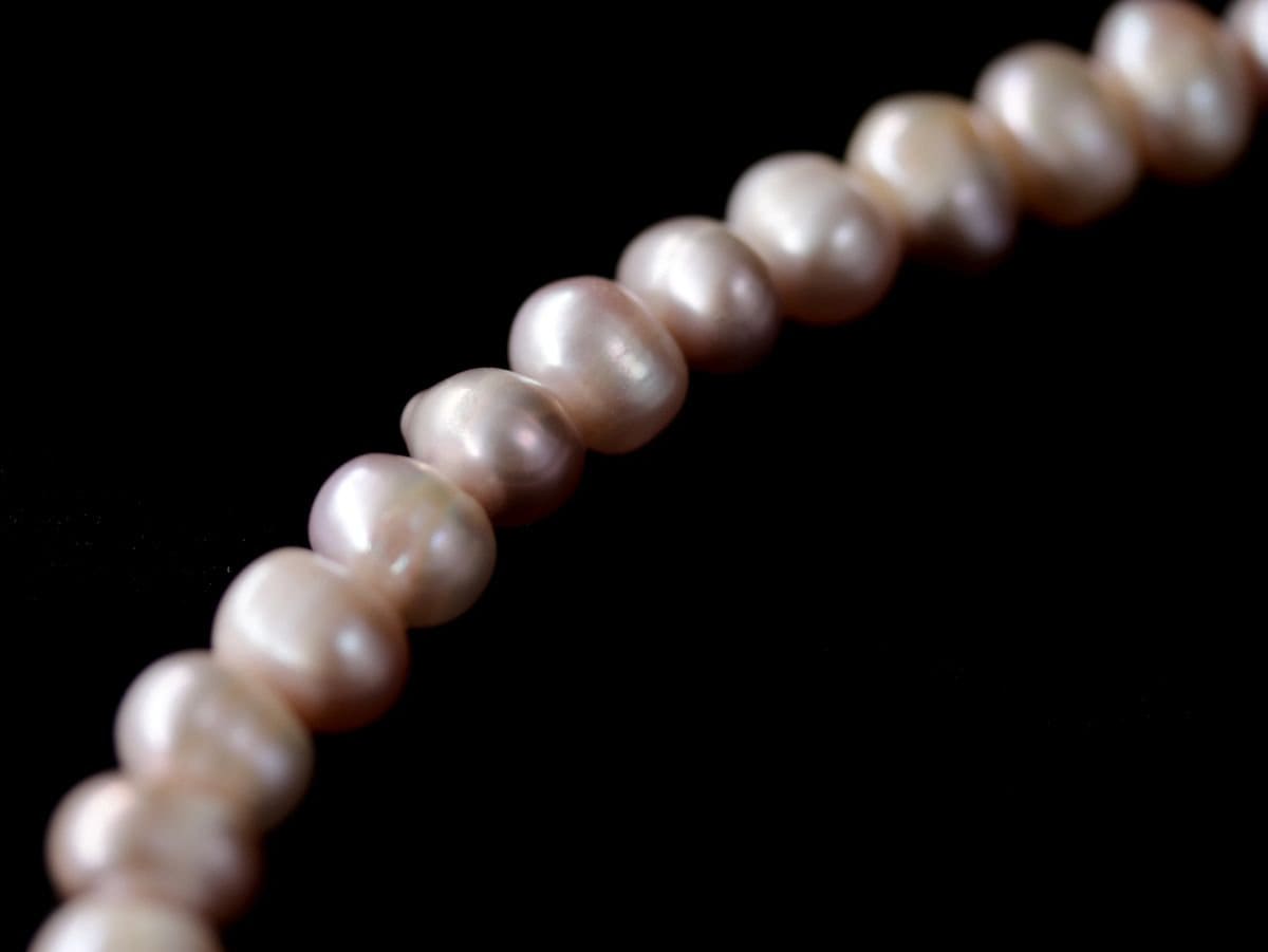 Pink Freshwater Pearl Strand Gemstone Necklace, 14K Gold Filled, Bridal