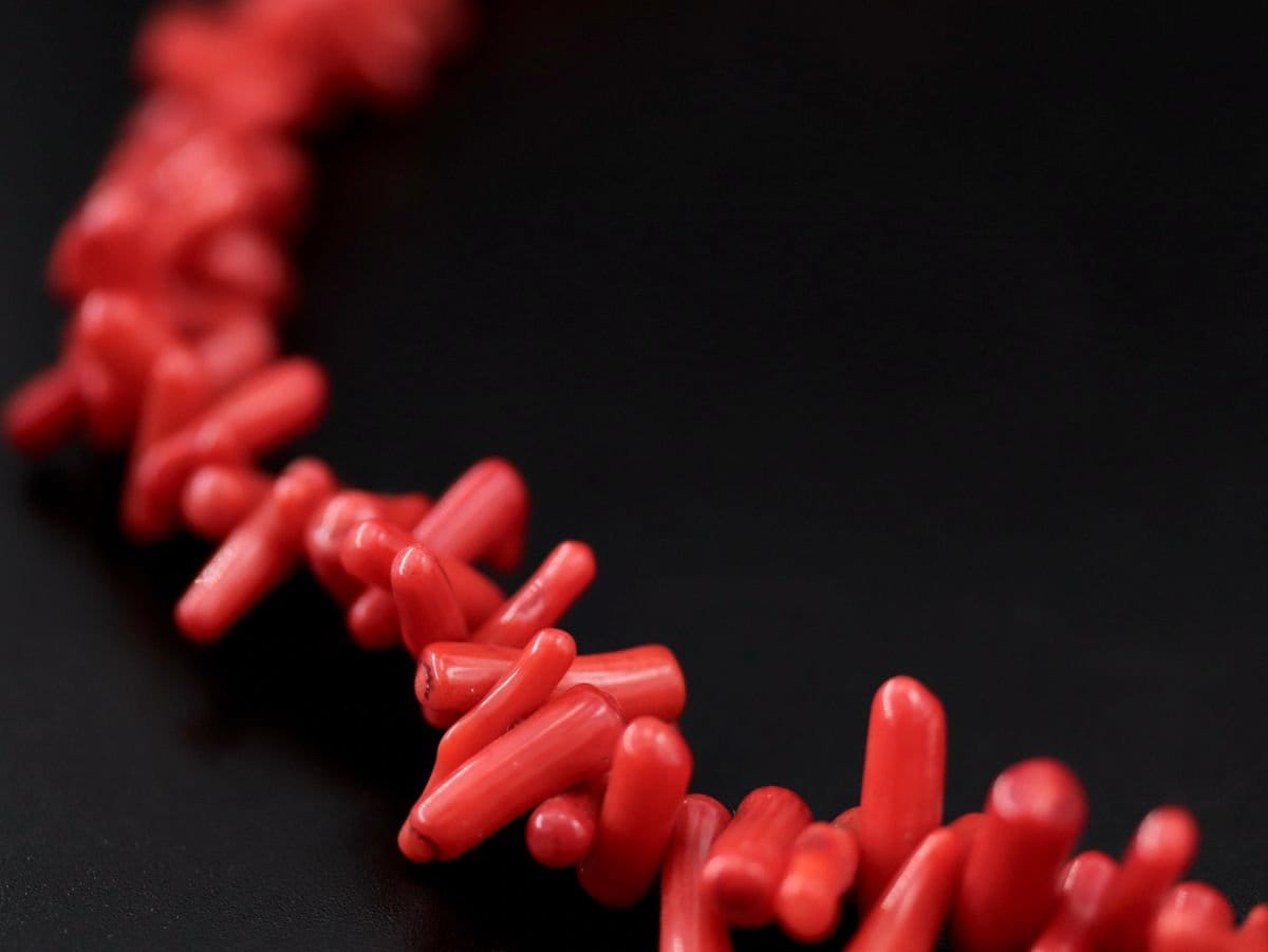 Red Coral Branch Gemstone Necklace, 14K Gold Filled Statement Jewelry