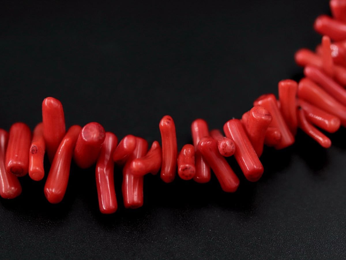 Red Coral Branch Gemstone Necklace, 14K Gold Filled Statement Jewelry