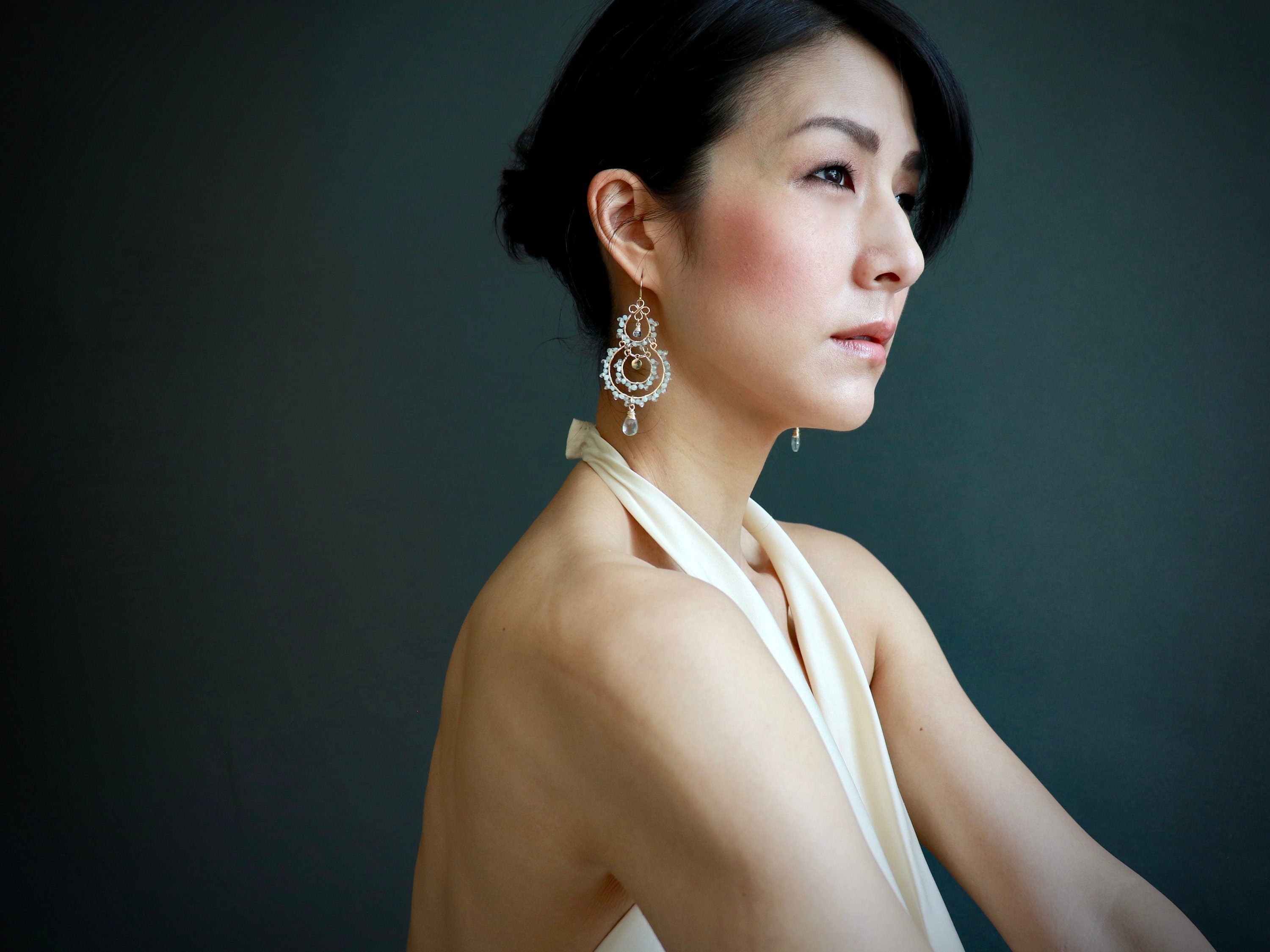 Aquamarine Bridal Chandelier Earrings, 14K Gold Filled Wedding Dangle, Elegant Bridal Jewelry