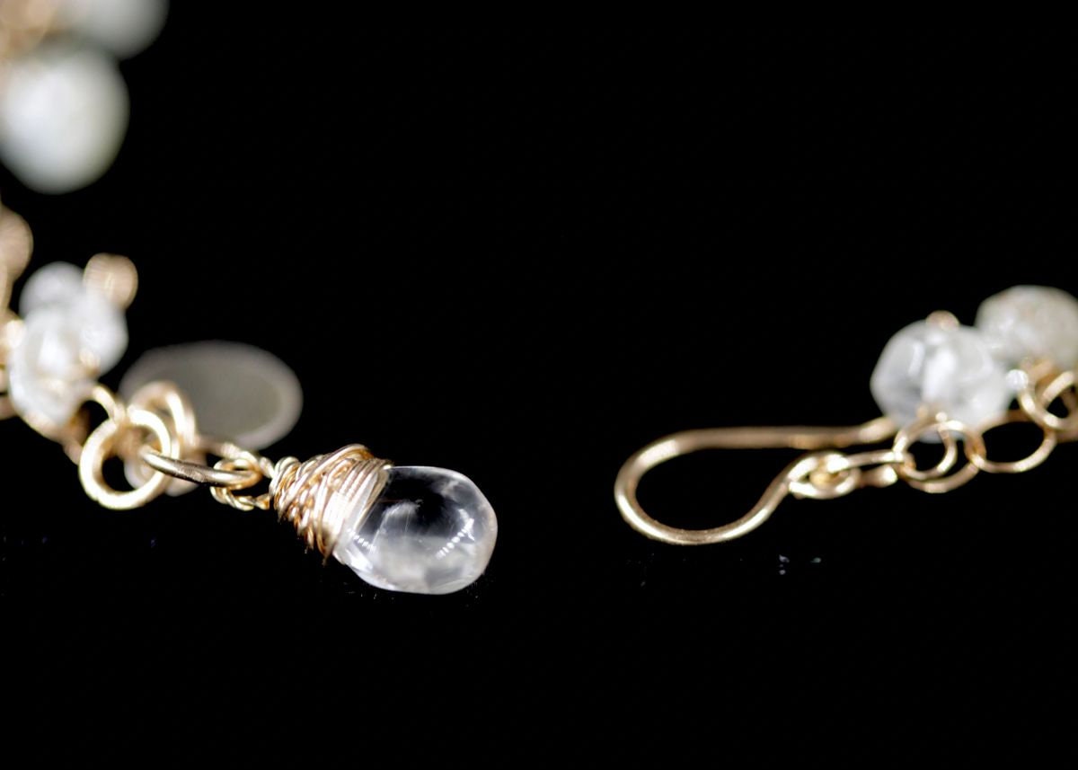 Citrine Gemstone Rosary Chain Gemstone Bracelet, 14K Gold Filled Bridal Jewelry
