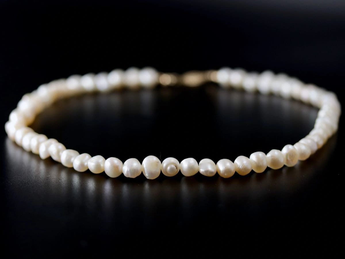 Freshwater Pearl Strand Gemstone Necklace, 14K Gold Filled, Bohemian Wedding