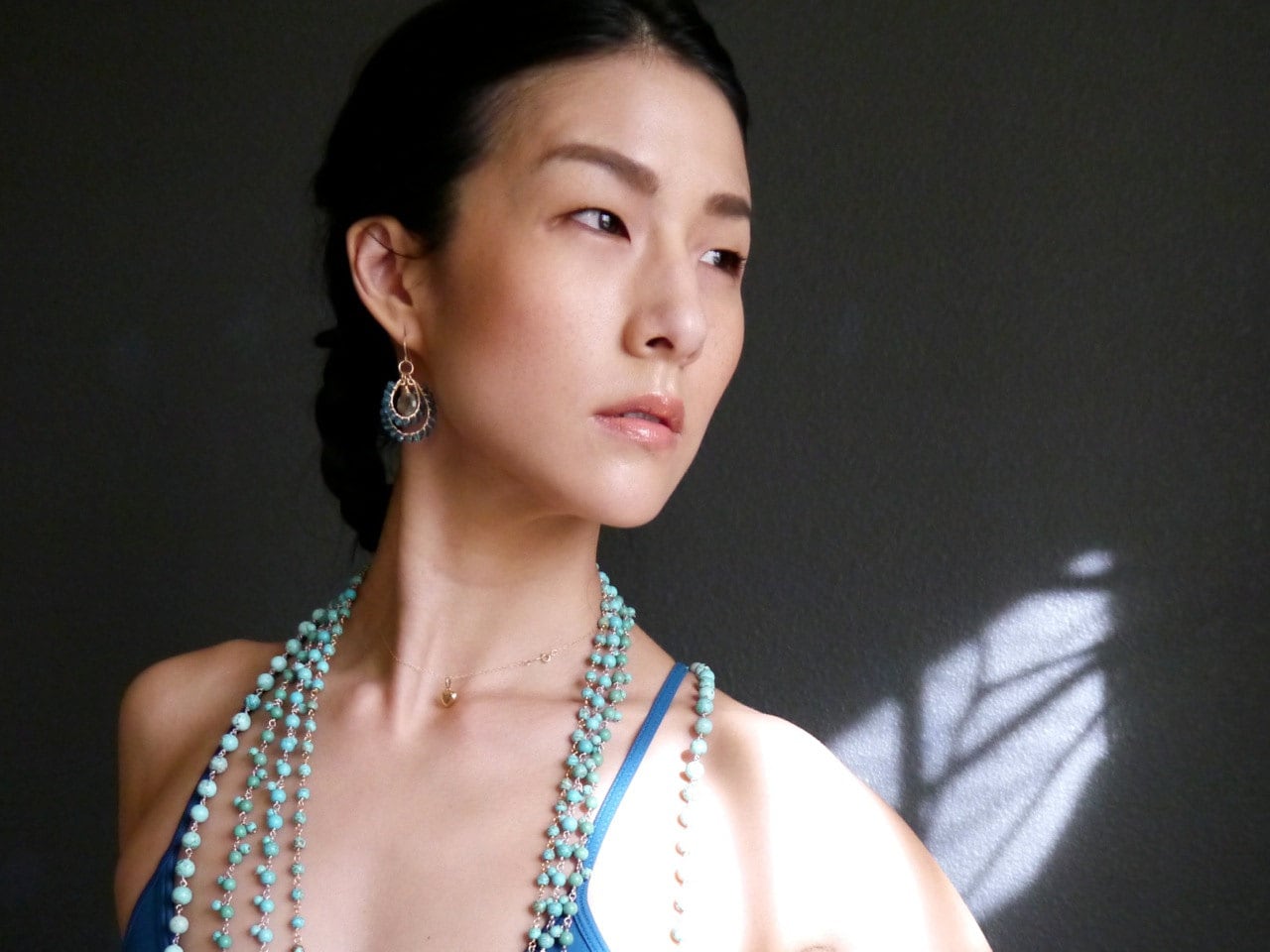 Apatite Green Amethyst Hoop Earrings, 14K Gold Filled Ocean Inspired Jewelry, Beach Wedding
